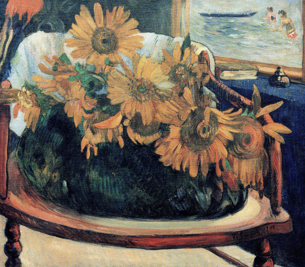Paul Gauguin - Sunflowers with a Seascape