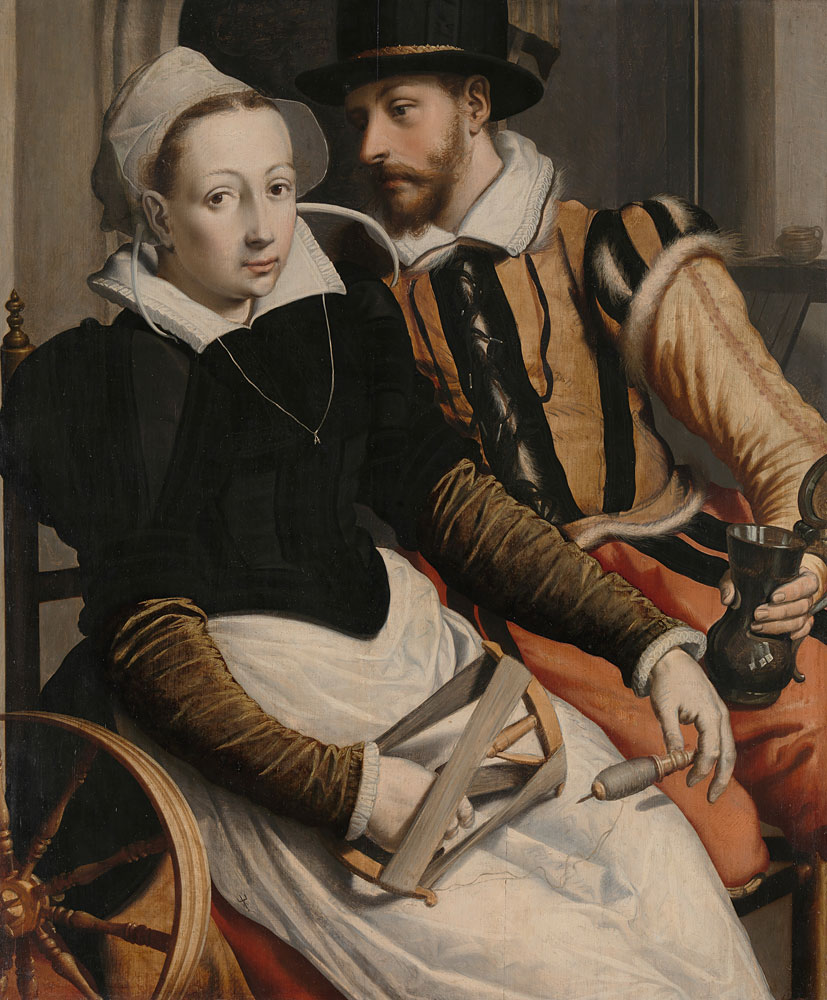 Pieter Pietersz. I - Man and Woman at a Spinning Wheel
