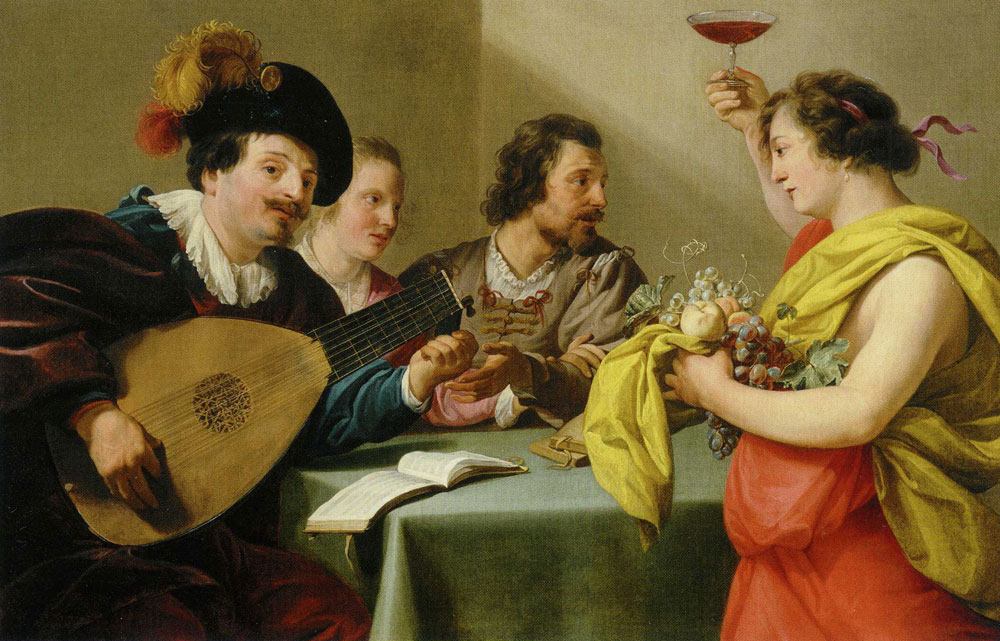 Theodoor Rombouts - Musical company with Bacchus