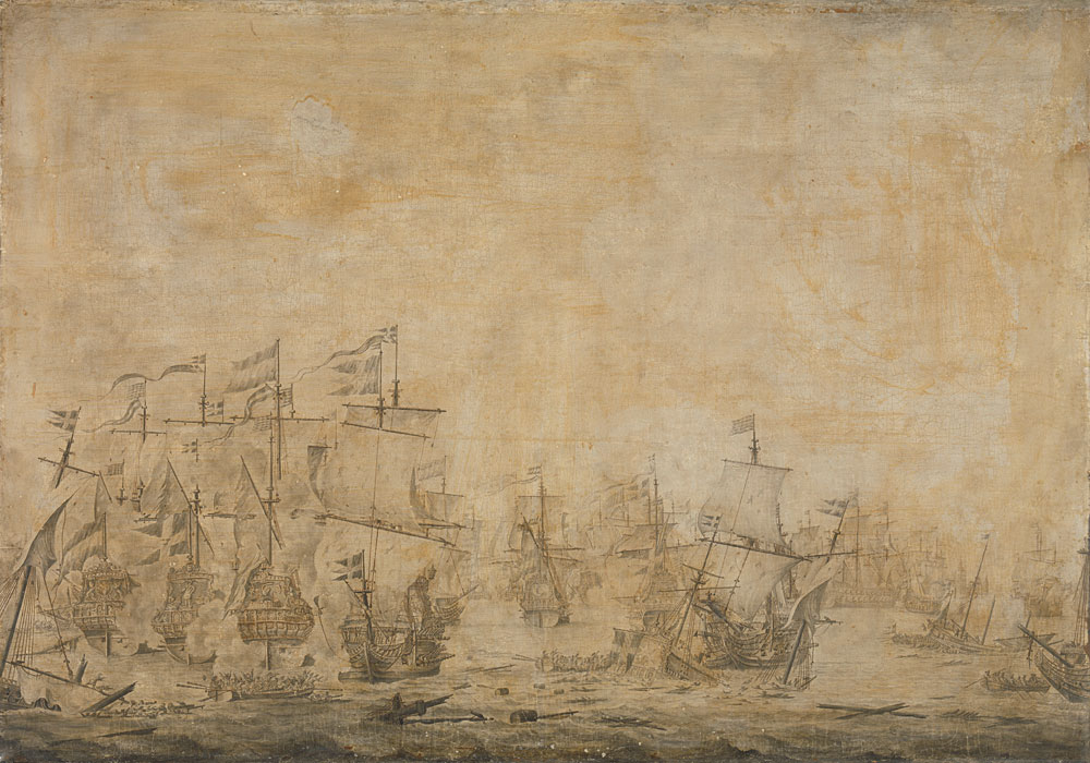 Willem van de Velde the Elder - Battle between the Dutch and Swedish Fleets, in the Sound, 8 November 1658