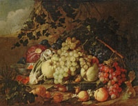 Cornelis de Heem Still Life with Fruit in a Landscape