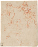 Correggio Studies of three angels in flight  