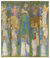 Edward Coley Burne-Jones Paradise, with the Worship of the Holy Lamb