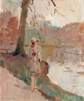 Isaac Israels A lady in the park