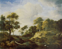 Jacob van Ruisdael River in a Wooded, Hilly Landscape