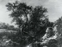 Jacob van Ruisdael Wooded Hilly Landscape with a Great Oak