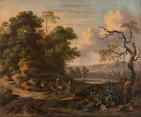Jan Wijnants Landscape with a Man Riding a Donkey