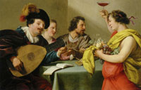 Theodoor Rombouts Musical company with Bacchus