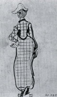 Vincent van Gogh Lady with Checked Dress and Hat