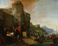 Thomas Wyck Italianate Harbour Scene