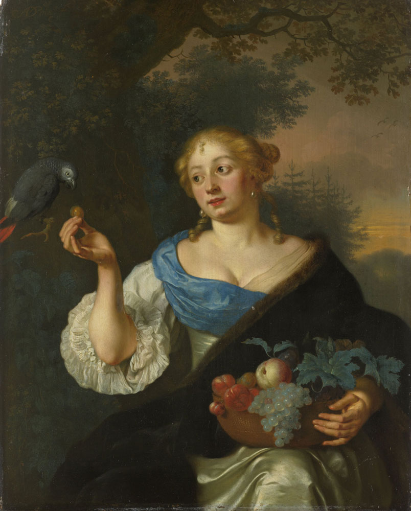 Ary de Vois - A Young Woman with a Parrot