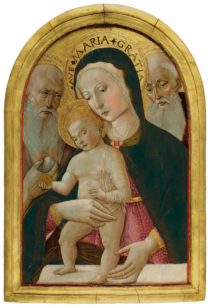 Workshop of Bernardino Fungai - The Madonna and Child with Saints Jerome and Benedict