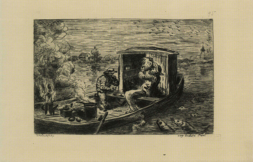 Charles-François Daubigny - Boat Trip, Gazzling (Lunch on the Boat)