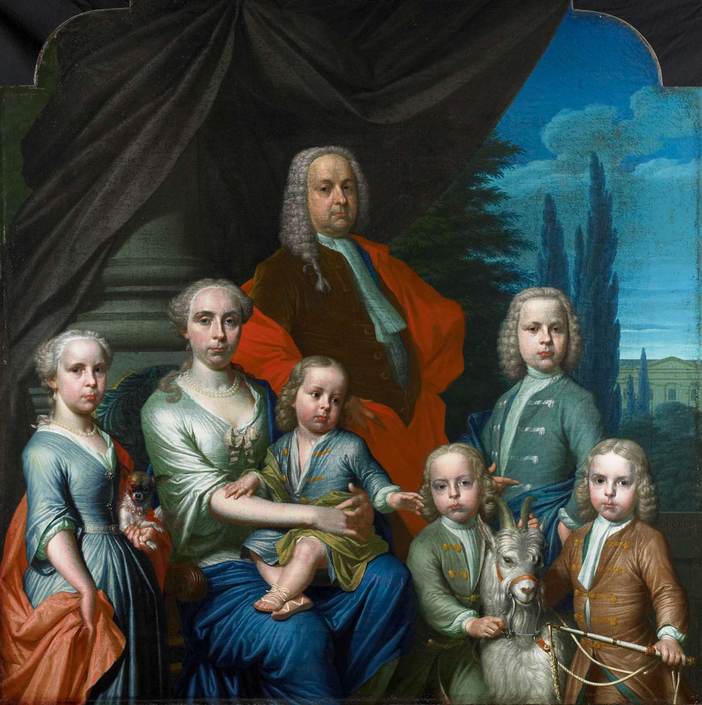 Frans Decker - Willem Philip Kops (1695-1756), with his Wife and Children