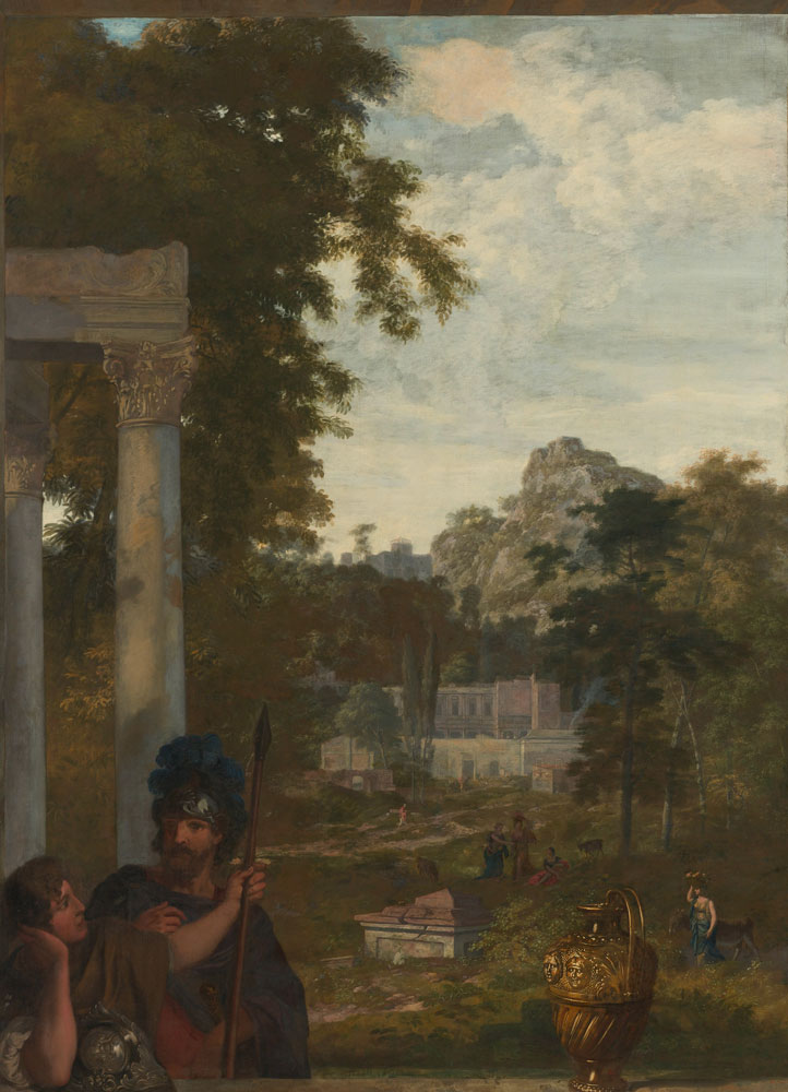 Gerard de Lairesse - Italian Landscape with two Roman Soldiers