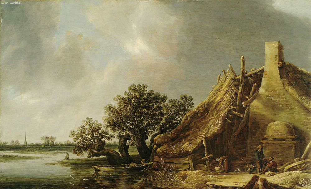 Herman Saftleven - River Landscape with a Farm
