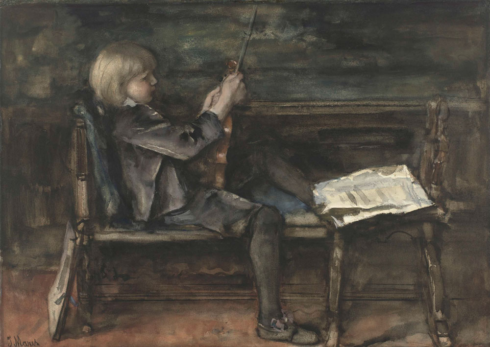 Jacob Maris - Willem Matthijs Maris, the Artist's Oldest Son with a Violin
