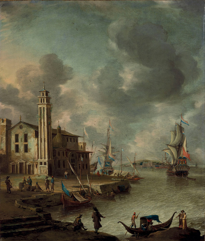 Jan Abrahamsz. Beerstraten - Dutch ships in an Italian harbor