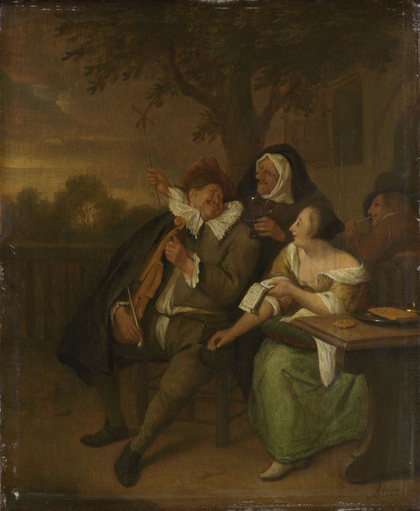 Copy after Jan Steen - Man with a Fiddle in Bad Company
