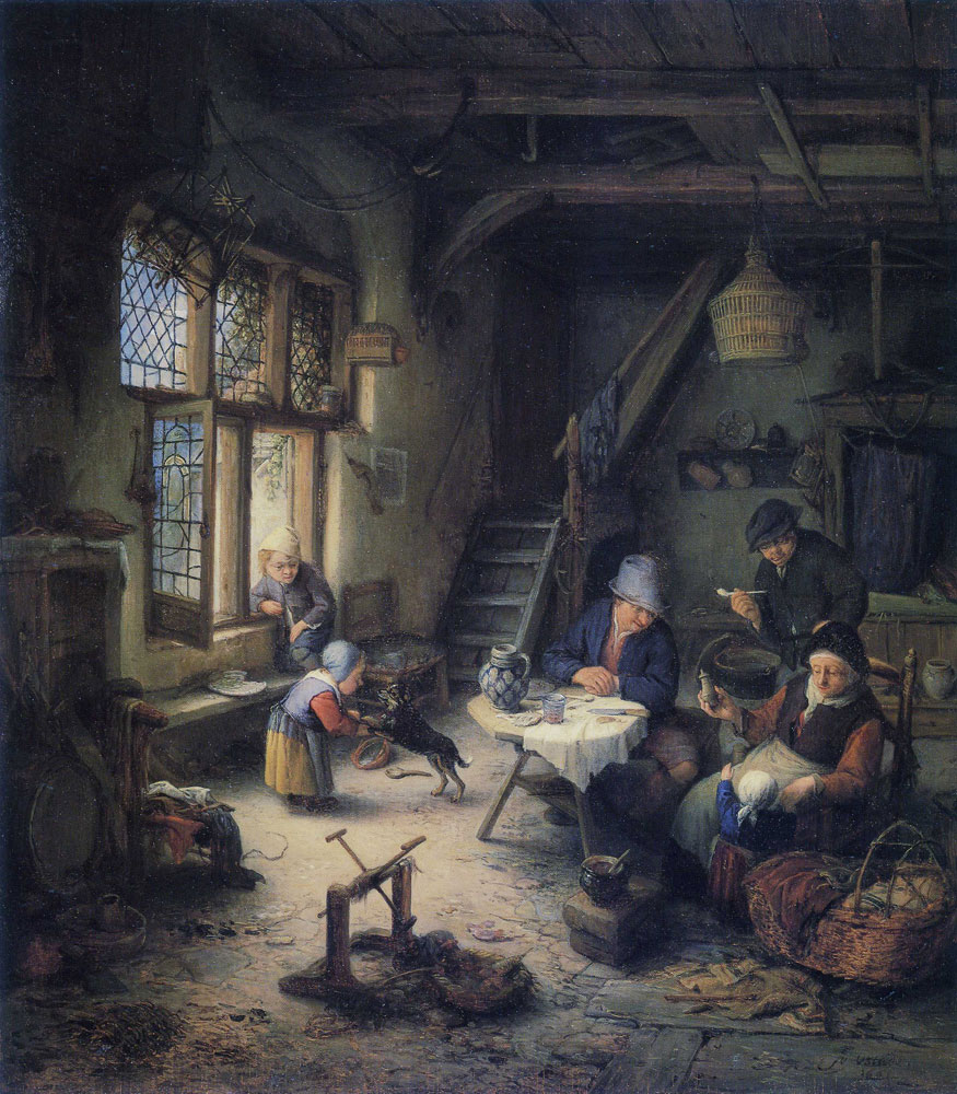 Adriaen van Ostade - Peasant Family in a Cottage