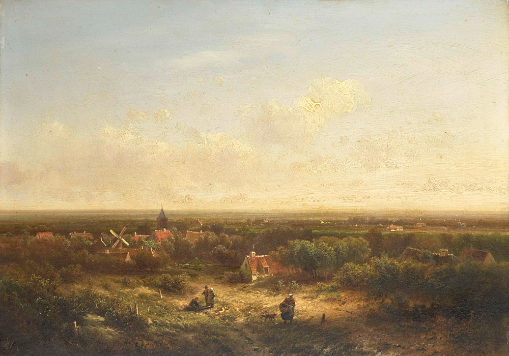 Pieter Lodewijk Francisco Kluyver - Distant View with a Village