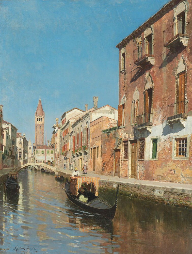 Rubens Santoro - A canal in Venice
