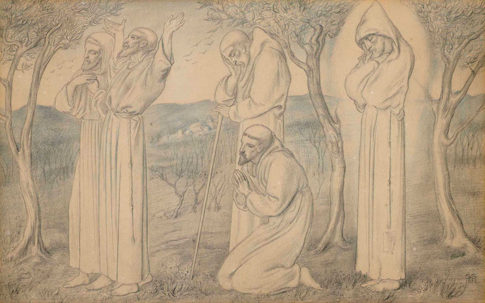 Simeon Solomon - A group of Franciscan friars