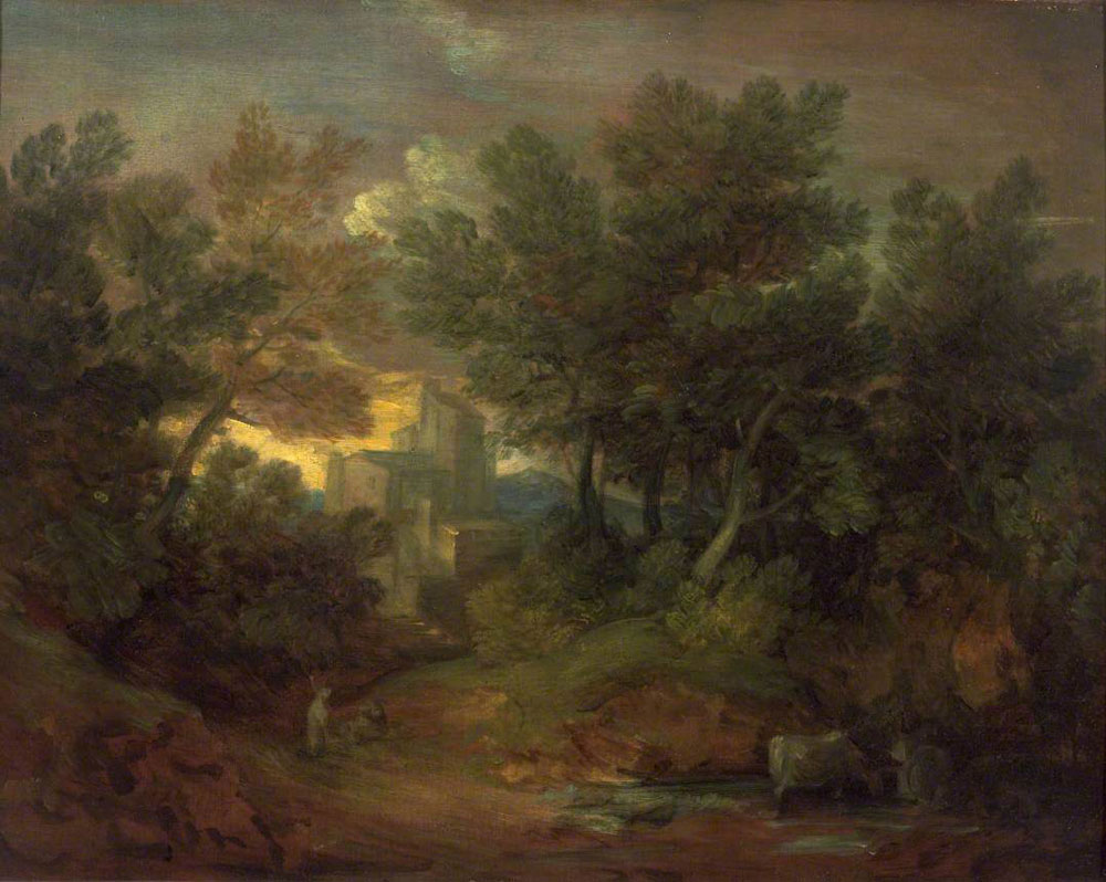 Thomas Gainsborough  - Woody Landscape with Building