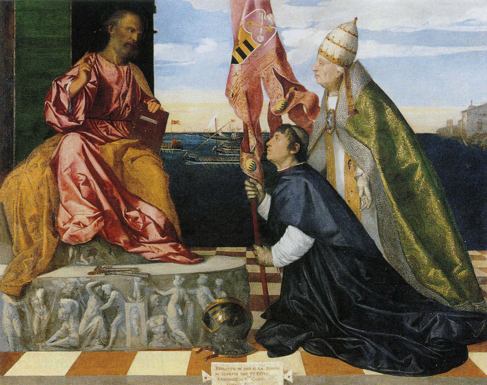 Titian - Jacopo Pesaro presented to St Peter by Pope Alexander IV