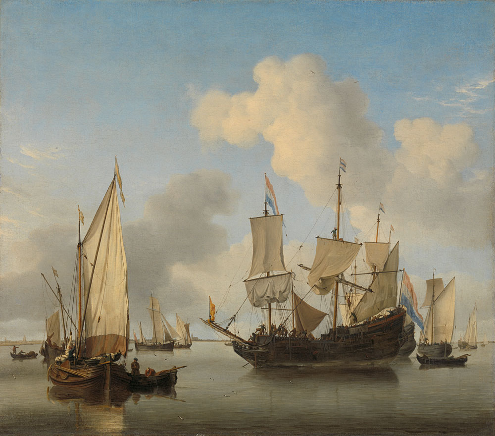 Willem van de Velde the Younger - Ships at Anchor on the Coast