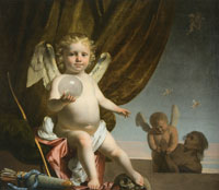 Caesar van Everdingen Cupid Holding a Glass Orb