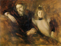 Eugène Carrière Alphonse Daudet and His Daughter