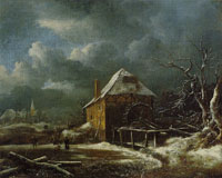Jacob van Ruisdael Winter Landscape with a Water Mill