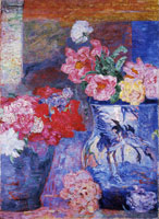 James Ensor Flowers and Blue Vase