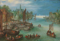 Jan Brueghel the Elder View of a City along a River
