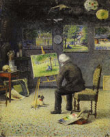  Leon Jules Lemaitre The Artist in his Interior