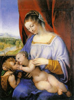Lorenzo Lotto Maria with Christ and Saint John