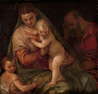 Workshop of Paolo Veronese Holy Family with Young Saint John