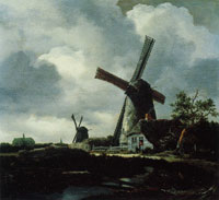 Jacob van Ruisdael Landscape with Two Windmills
