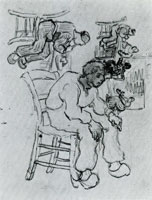 Vincent van Gogh Sketches of People Sitting on Chairs