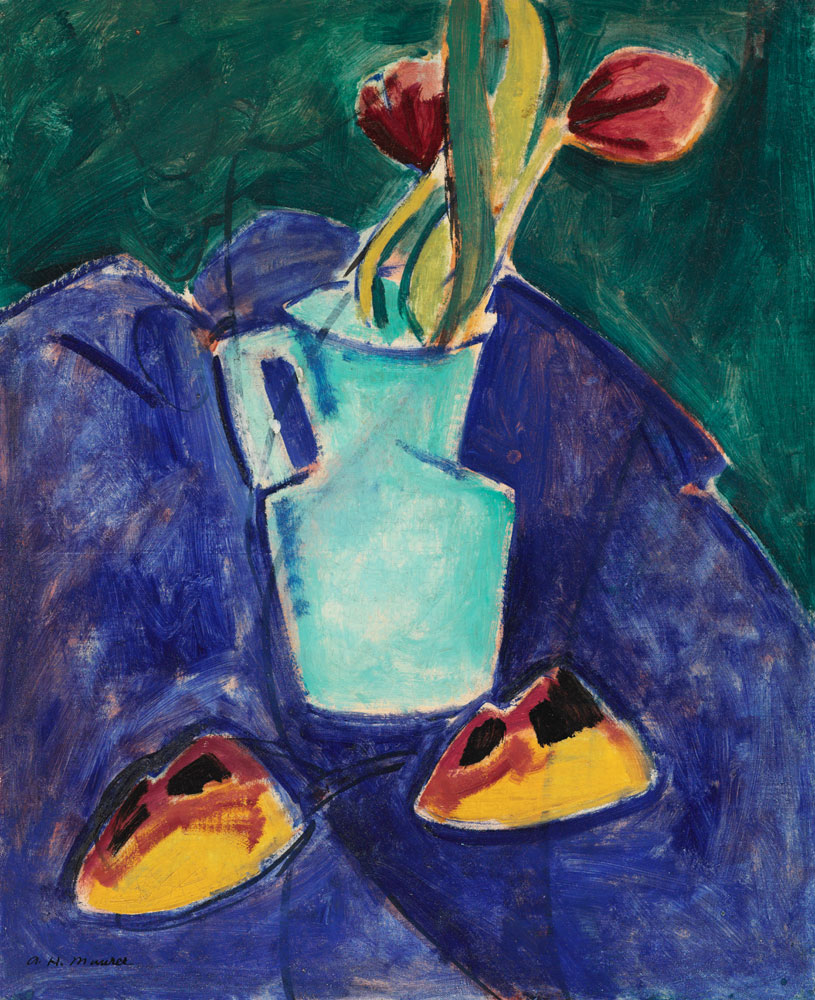 Alfred Henry Maurer - Tulips in a Green Vase