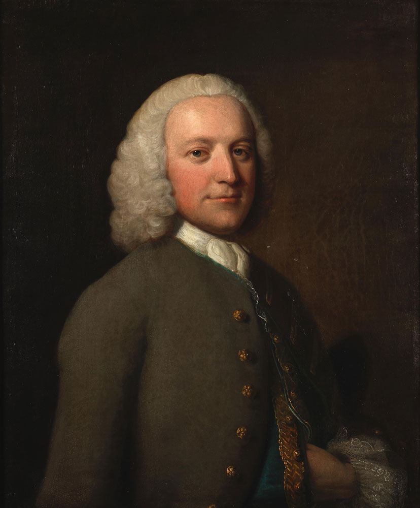 Allan Ramsay - Portrait of a gentleman, half-length, in a grey coat