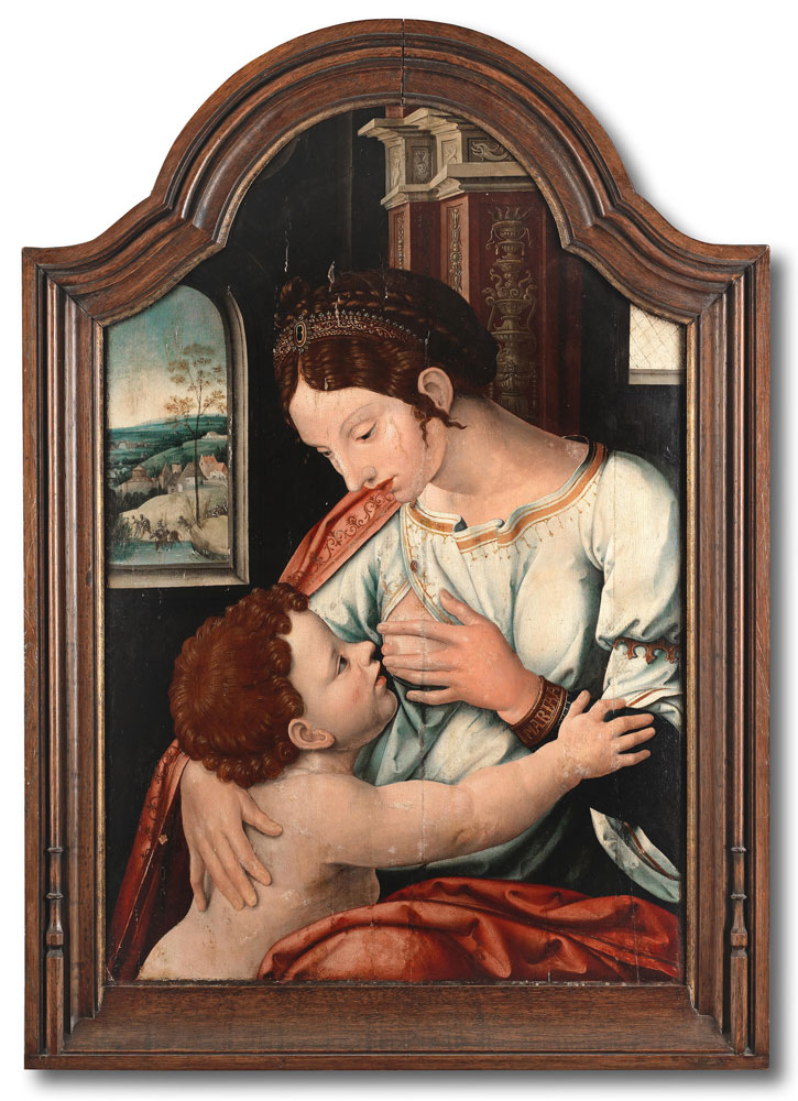 Antwerp School - The Madonna feeding the Christ Child