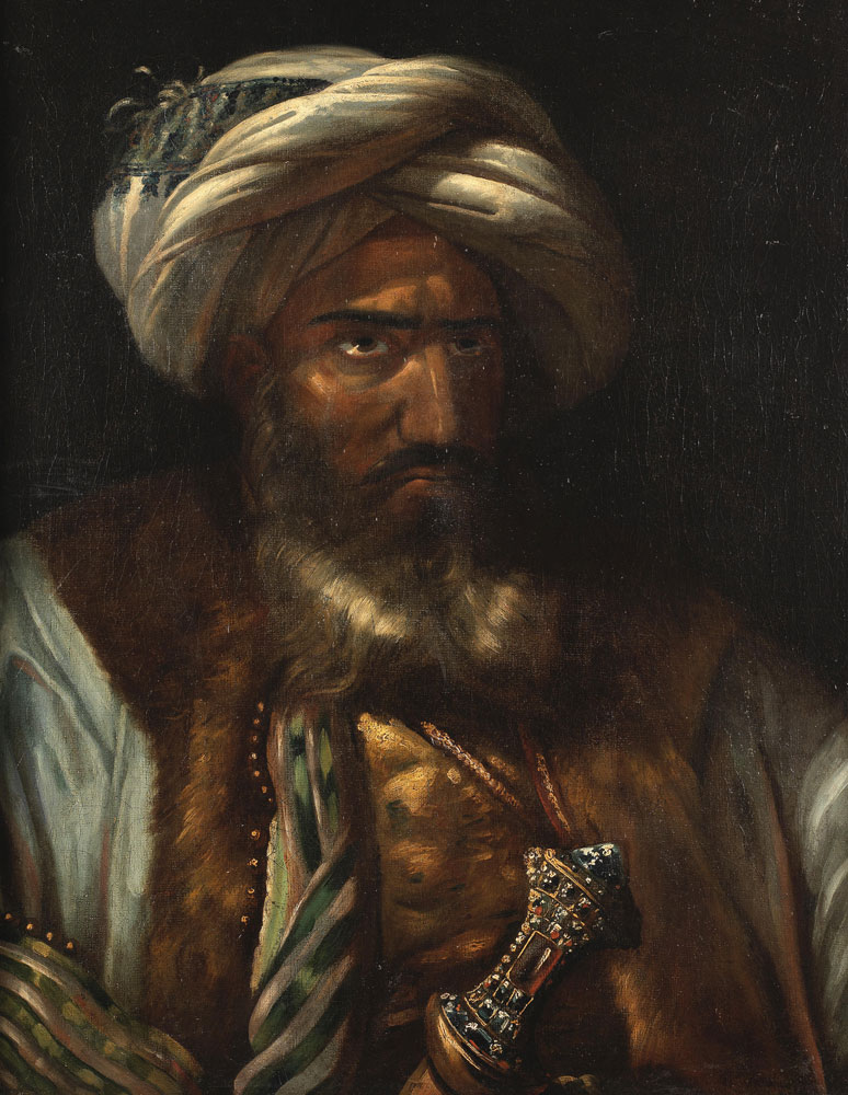Italian School - Portrait of a bearded man in a turban