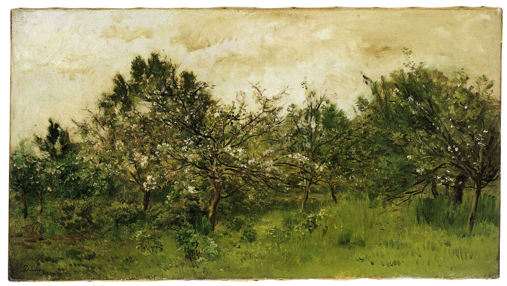 Charles-François Daubigny - Meadow with Blossoming Fruit Trees