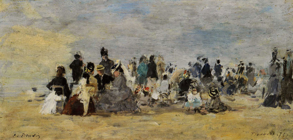 Eugène Boudin - The Beach at Trouville