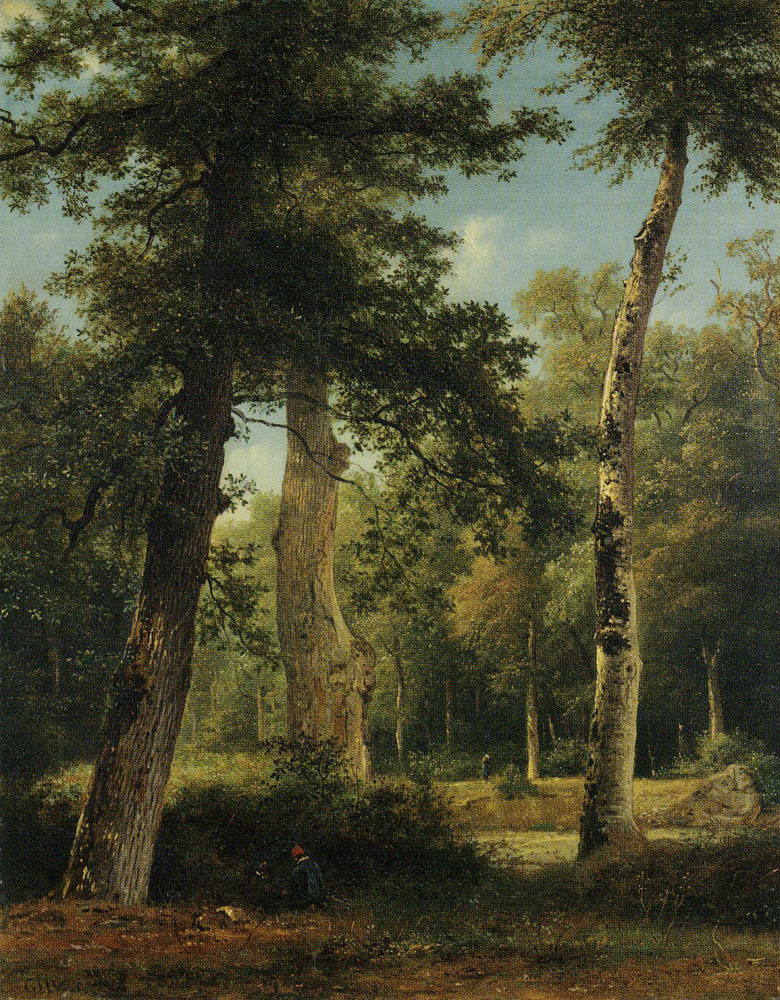 George Jacobus Johannes van Os - A Forest at Fontainebleau
