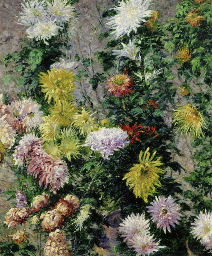 Gustave Caillebotte - White and Yellow Chrysanthemums, Garden at Petit Gennevilliers