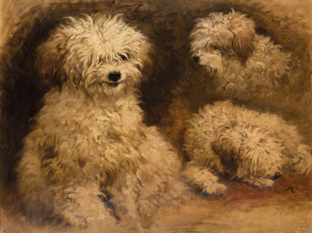 Henriëtte Ronner-Knip - Three sheepdog puppies  