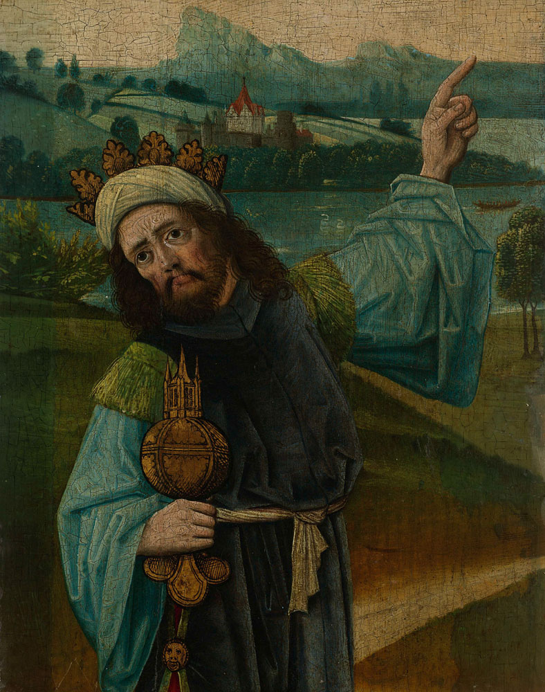 Anonymous - King Melchior, one of the Three Magi, Pointing at the Star, fragment from An Adoration of the Magi